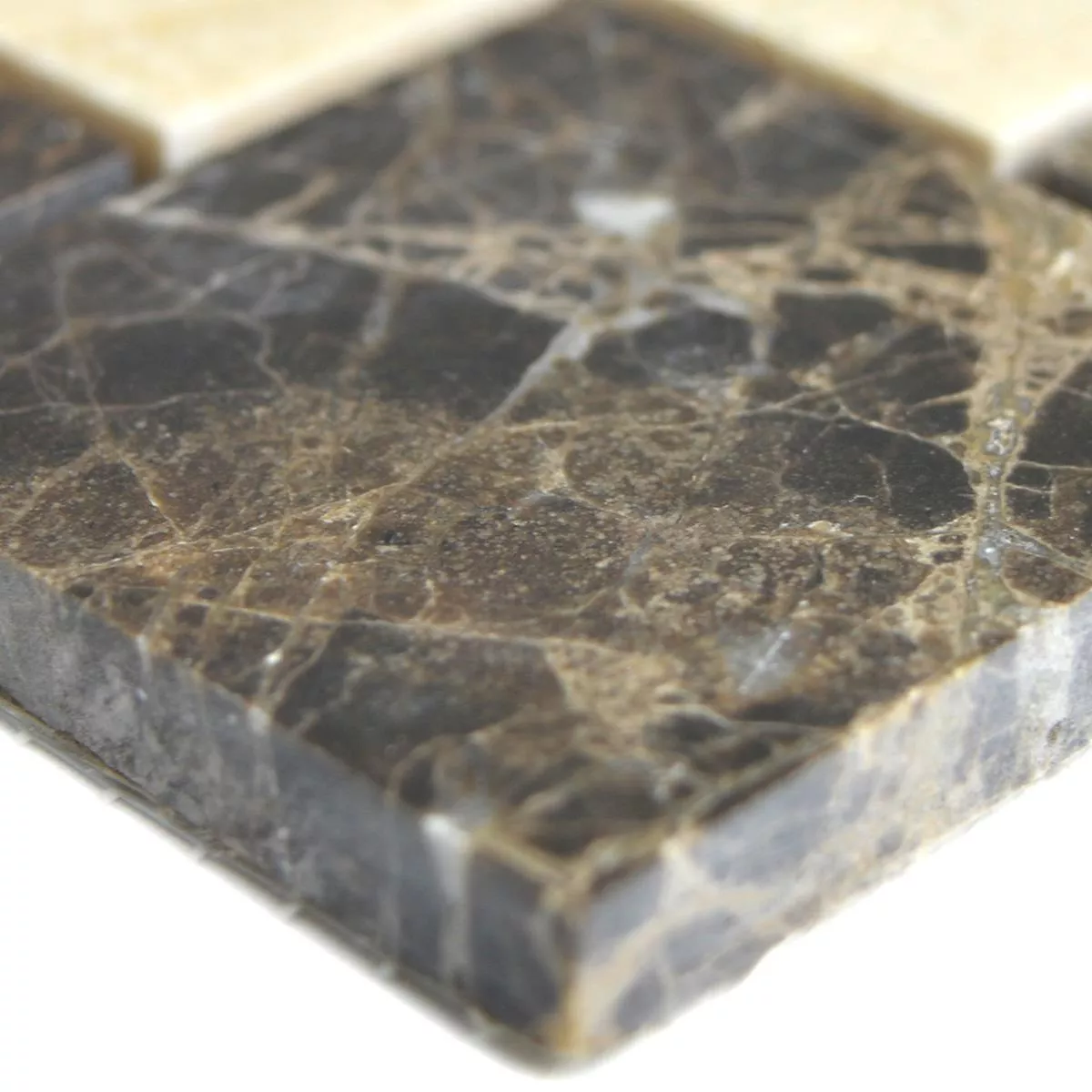 Muster von Marmor Naturstein Mosaik Fliesen Cordoba Emprador Dark Beige