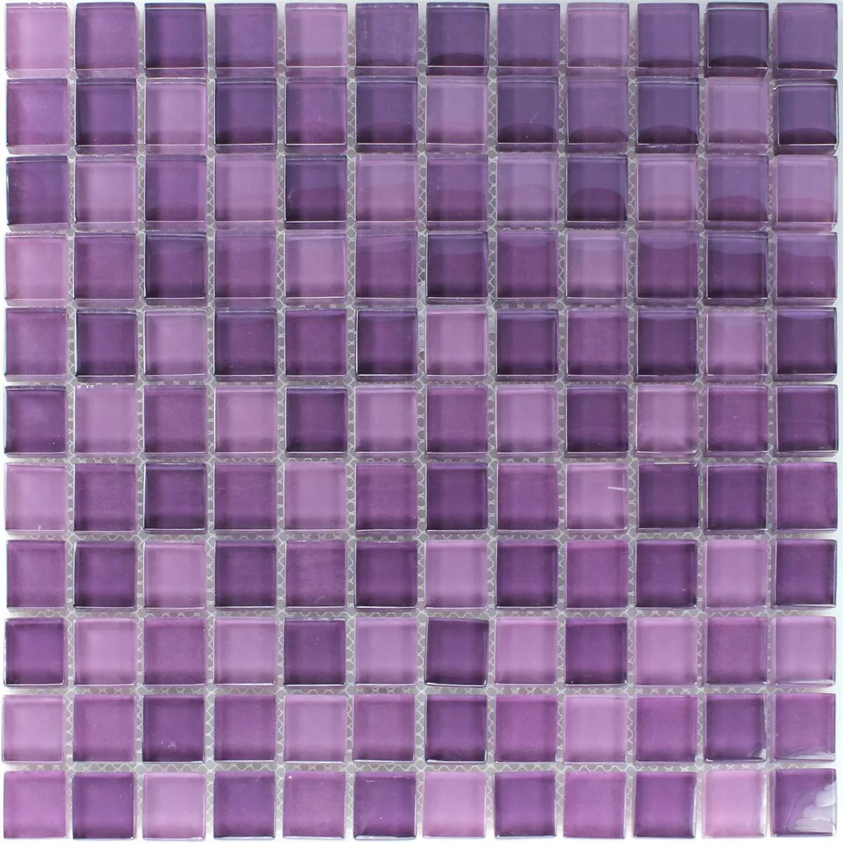 Muster von Mosaikfliesen Glas Kristall Lila Mix