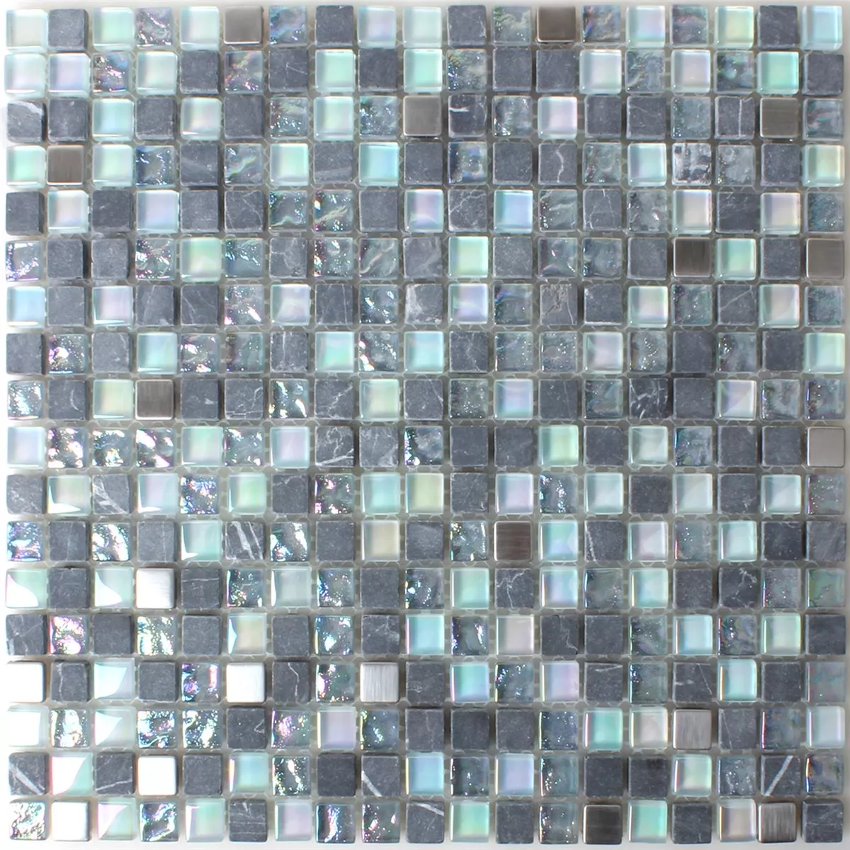 Mosaikfliesen Glas Marmor Perlmutt Effekt Grau Mix