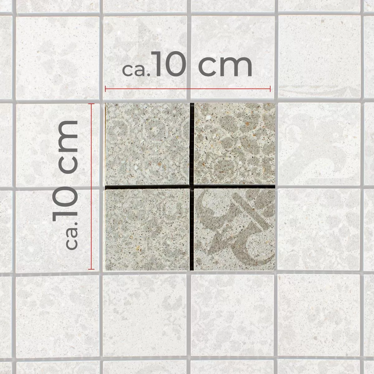 Muster von Keramikmosaik Fliesen Eylem Retrooptik Beige Q48