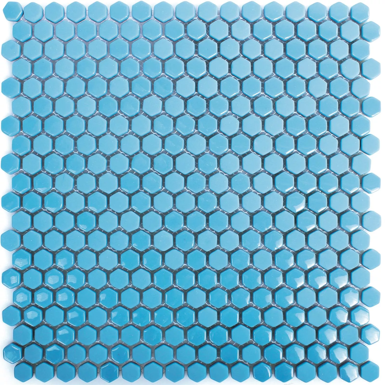 Glasmosaik Fliesen Brockway Hexagon Eco Blau