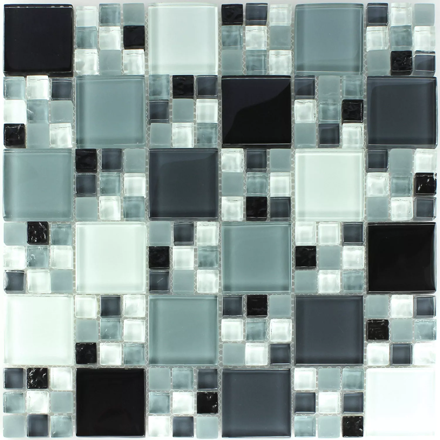 Mosaikfliesen Glas Grau Mix