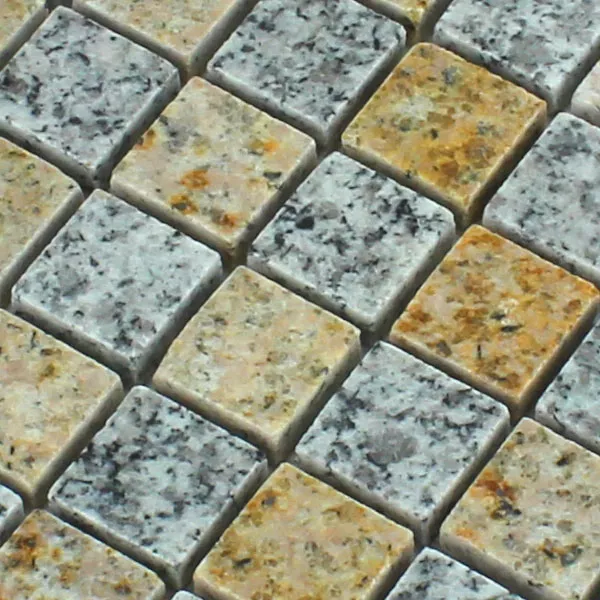 Muster von Mosaikfliesen Granit  Gelb Grau