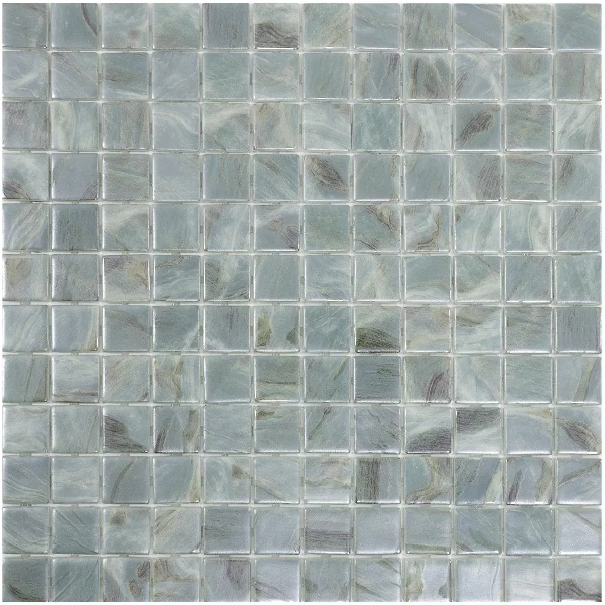 Glas Schwimmbad Pool Mosaik Alassio Grau 25