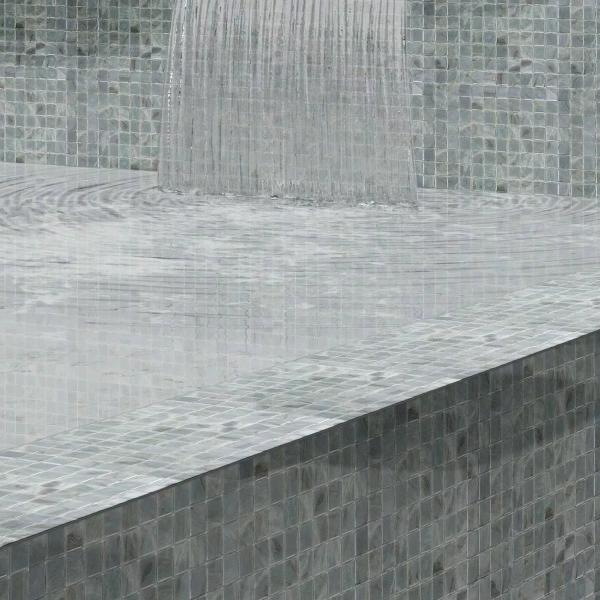 Glas Schwimmbad Pool Mosaik Alassio Grau 25