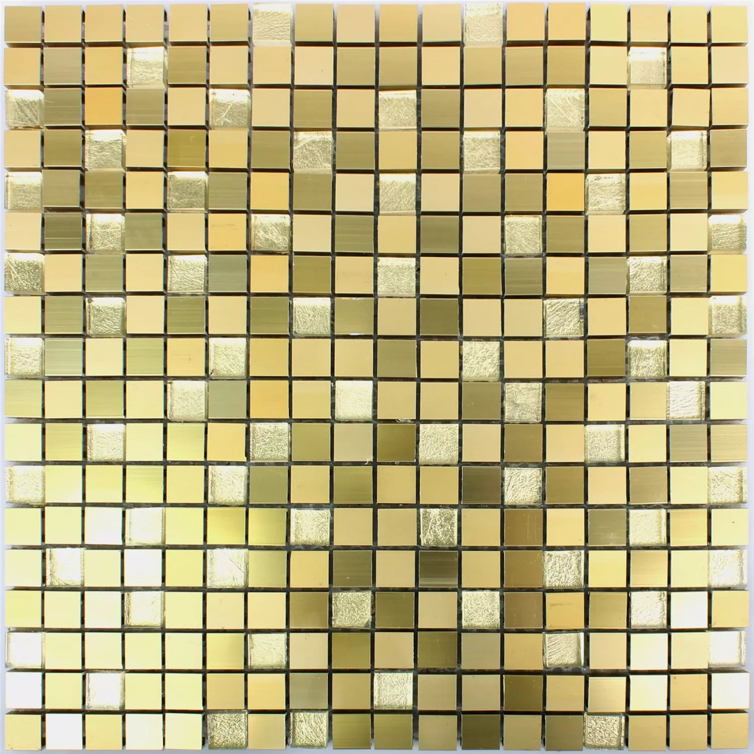 Mosaikfliesen Lissabon Aluminium Glas Mix Gold