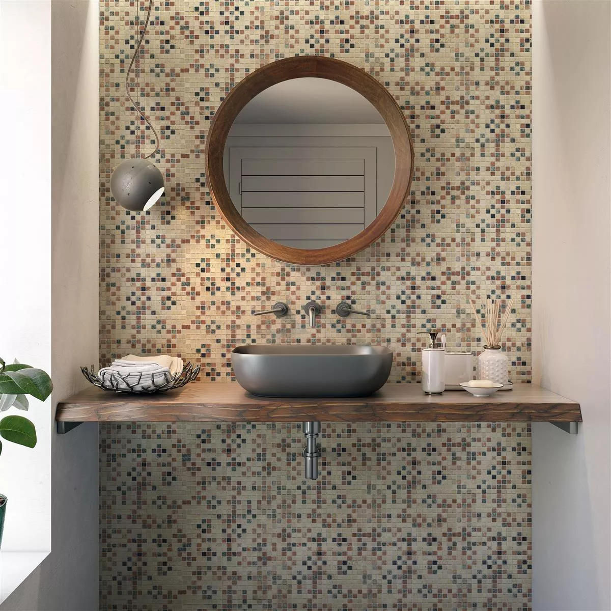 marmor naturstein mosaik fliesen antebia creme beige rot grün