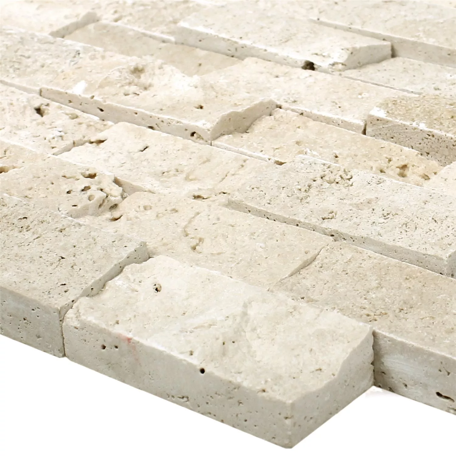 Mosaikfliesen Travertin Barga Beige 3D Mosaikfliesen Travertin Barga Beige 3D