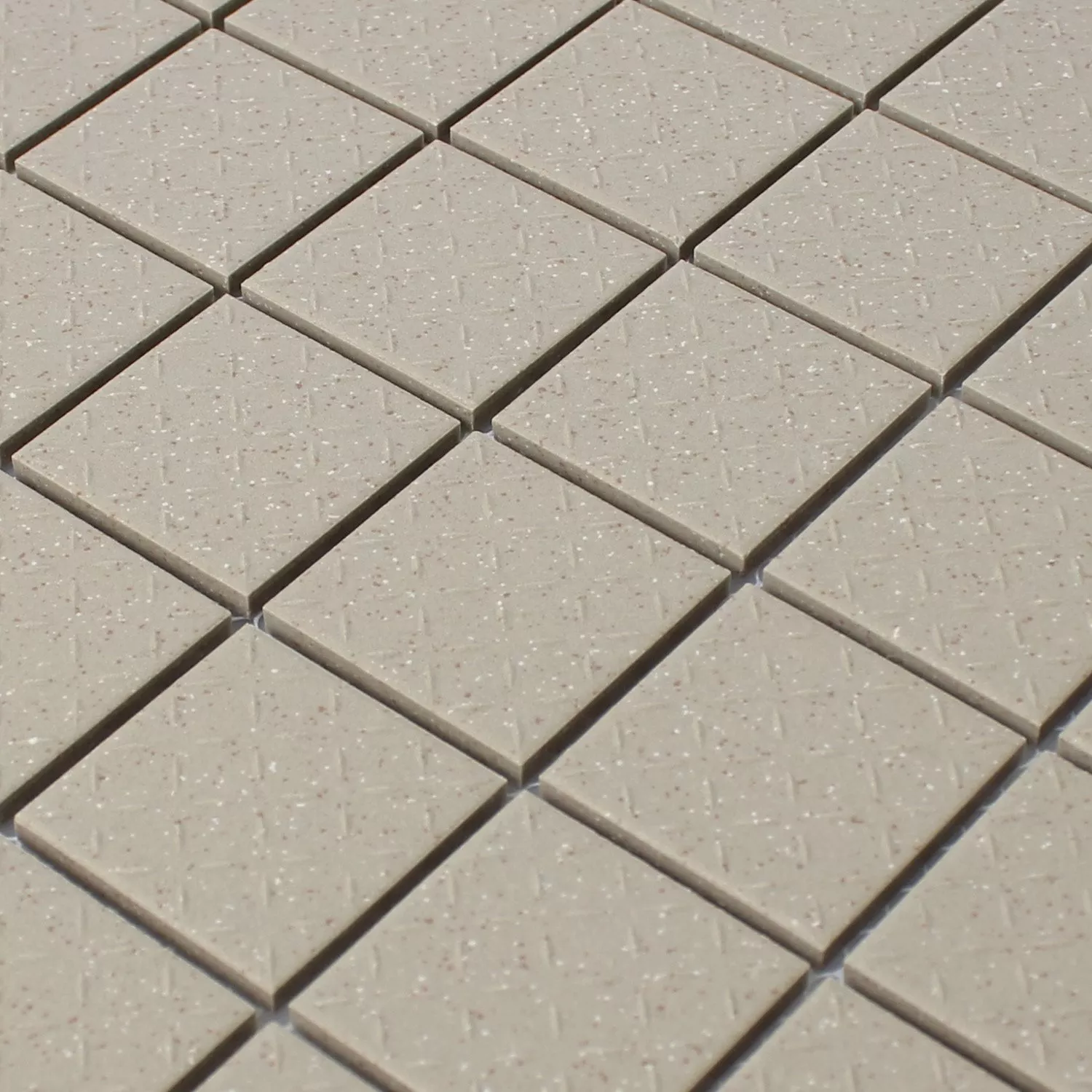 Muster von Mosaikfliesen Keramik Beige Gespenkelt Matt R11