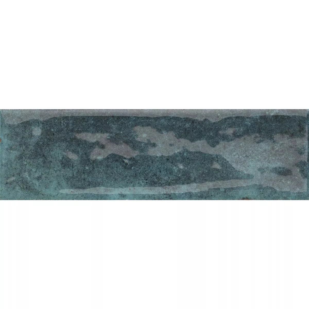 Muster von Wandfliesen Arosa Glänzend Gewellt Pazifikblau 6x25cm