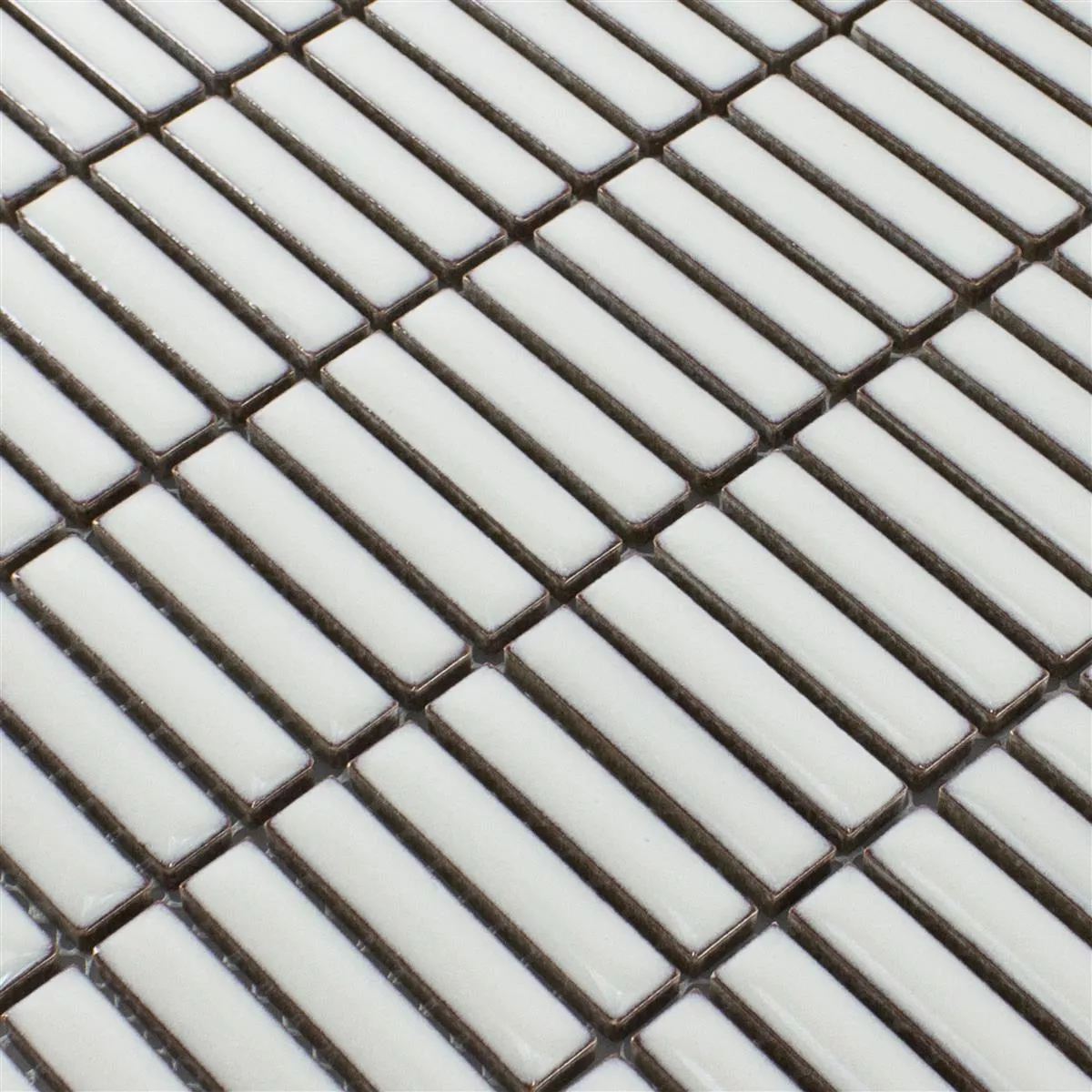 Muster von Keramik Mosaik Fliesen Maytown Weiß Glänzend