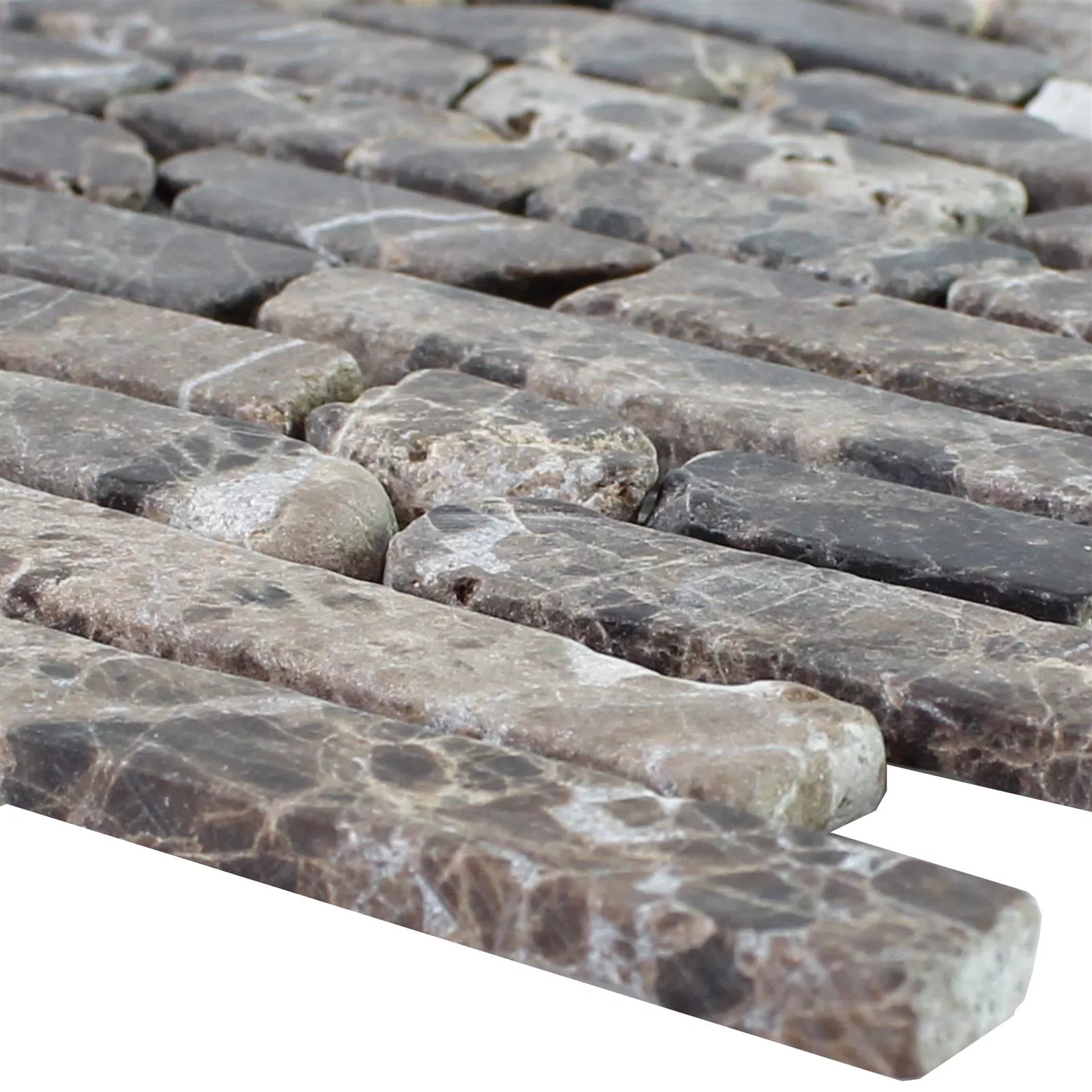 Marmor Naturstein Mosaikfliesen Rocky Braun Marmor Naturstein Mosaikfliesen Rocky Braun
