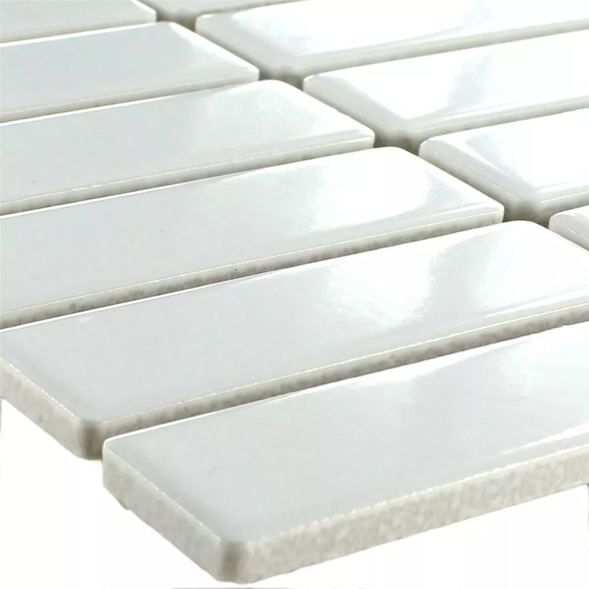 Keramik Mosaikfliesen Parma Weiß Stäbchen Glänzend Keramik Mosaikfliesen Parma Weiß Stäbchen Glänzend