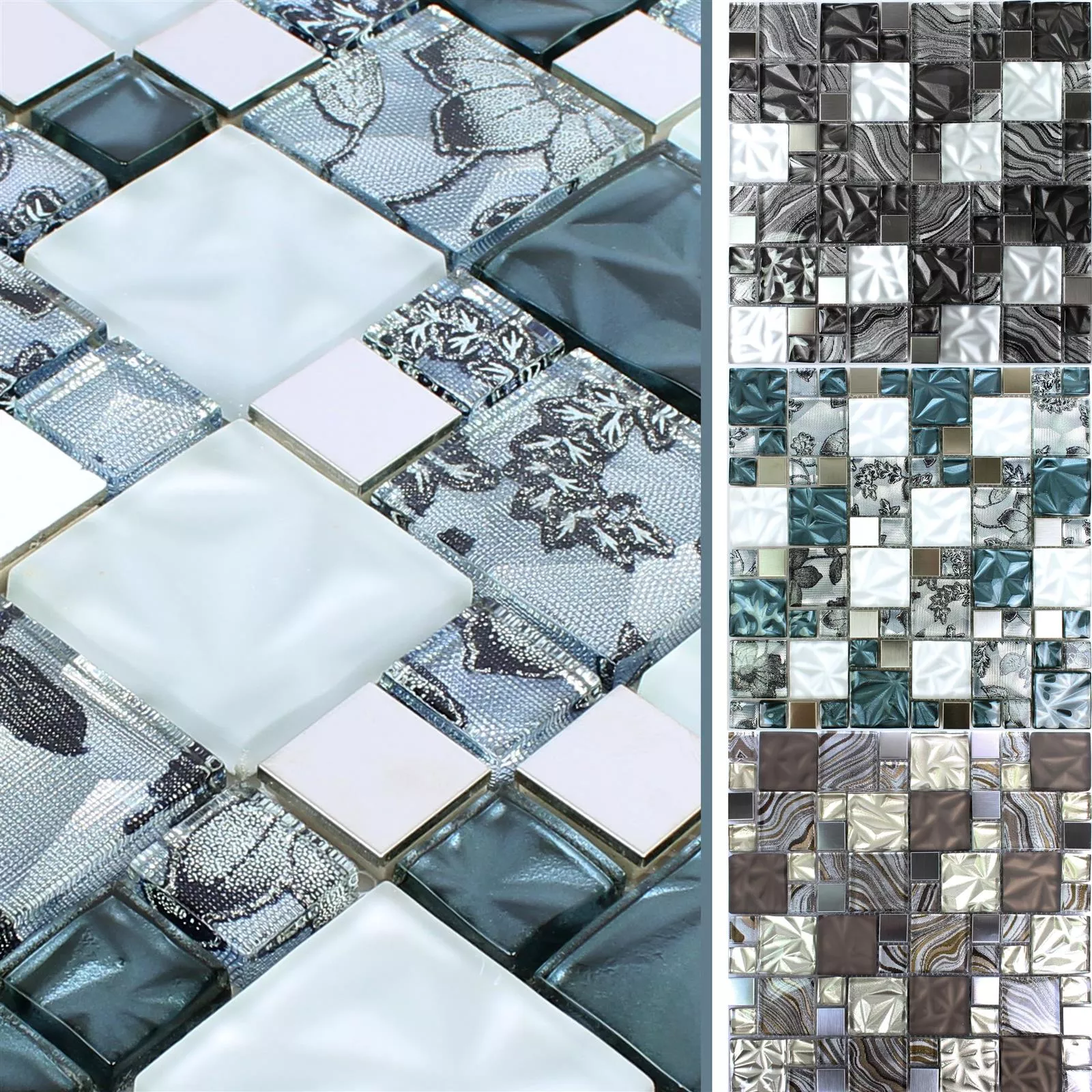 Muster von Glas Metall Edelstahl Mosaikfliesen Zadar