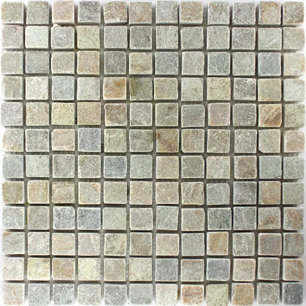 Muster von Mosaikfliesen Quarzit Naturstein Beige Mix