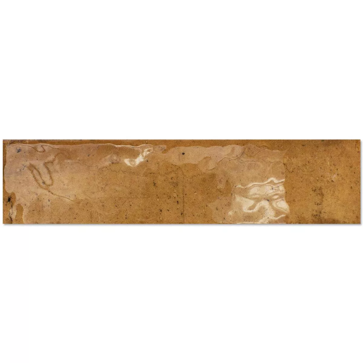 Wandfliesen Kiowa Glänzend Gewellt Ocker 6x25cm Wandfliesen Kiowa Glänzend Gewellt Ocker 6x25cm
