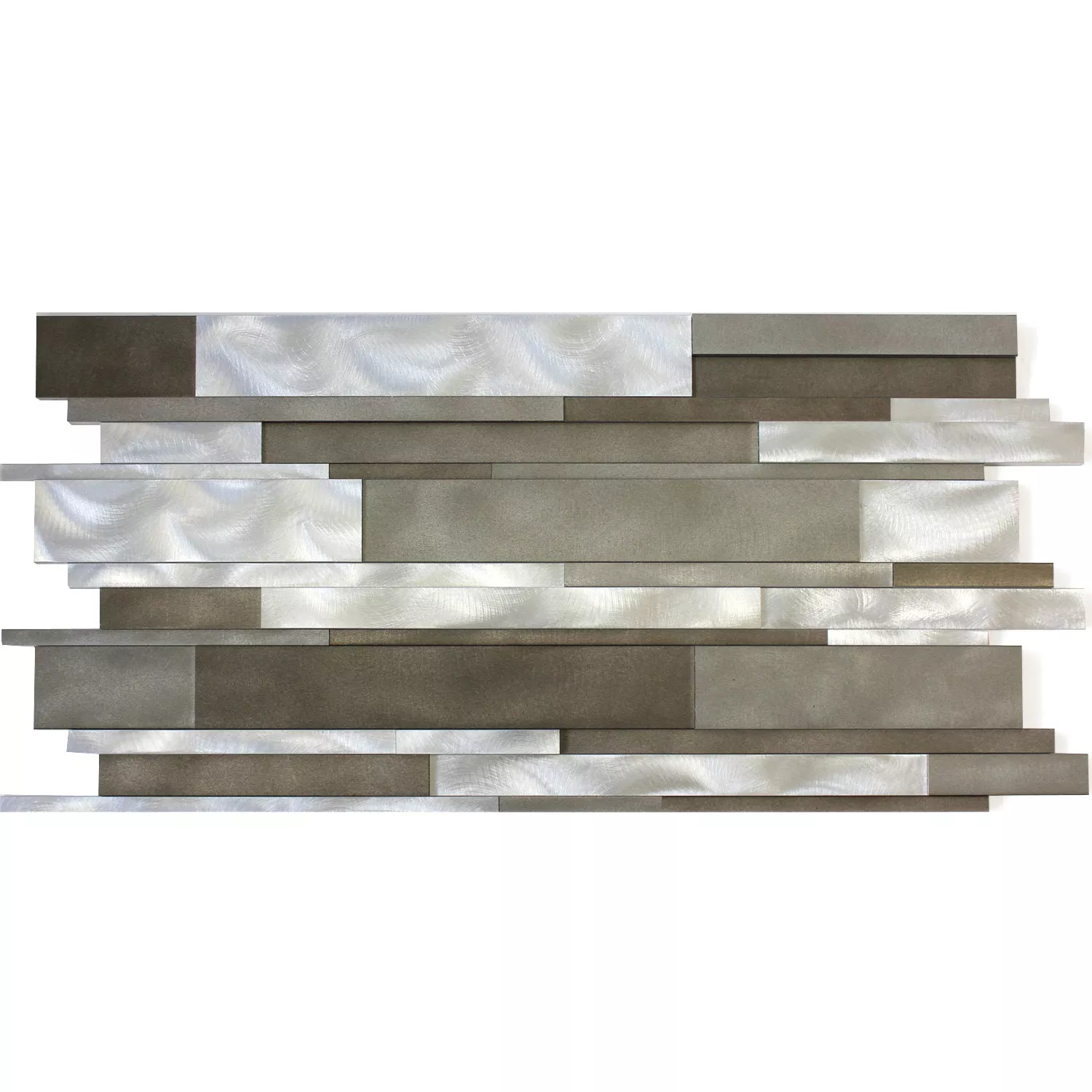 Mosaikfliesen Aluminium Metall Talara Schlamm Mix 300x600mm