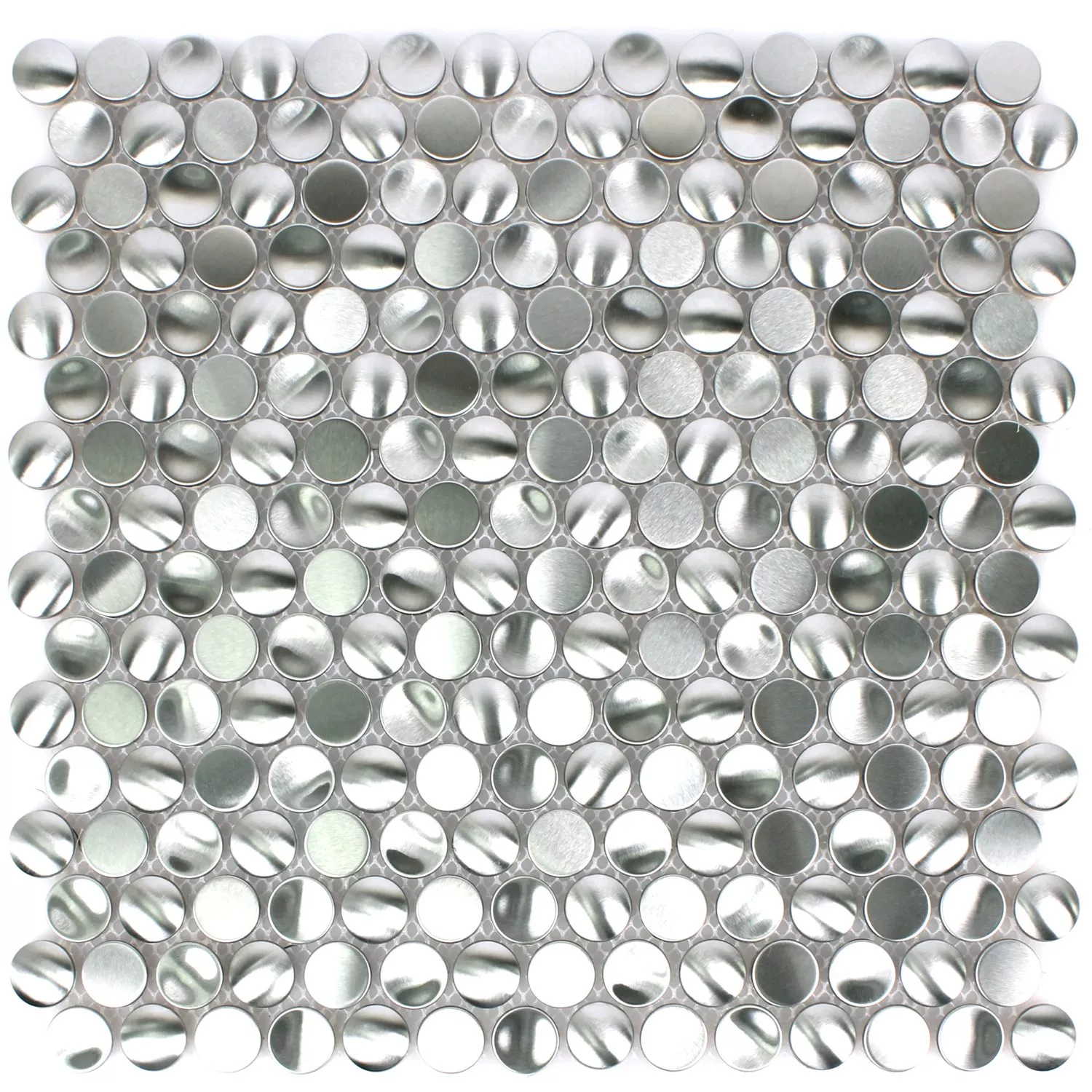 Muster von Mosaikfliesen Edelstahl Celeus Silber Gewellt