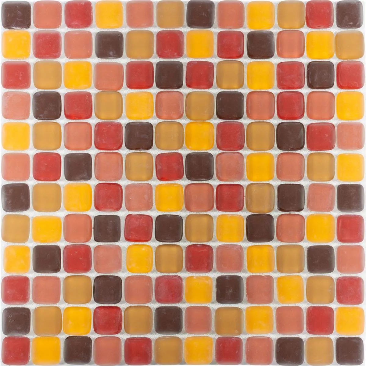 Muster von Glasmosaik Fliesen Ponterio Frosted Rot Mix