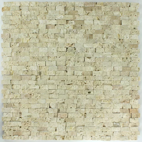 Muster von Mosaikfliesen Marmor Mauerverblender Brickstones Beige