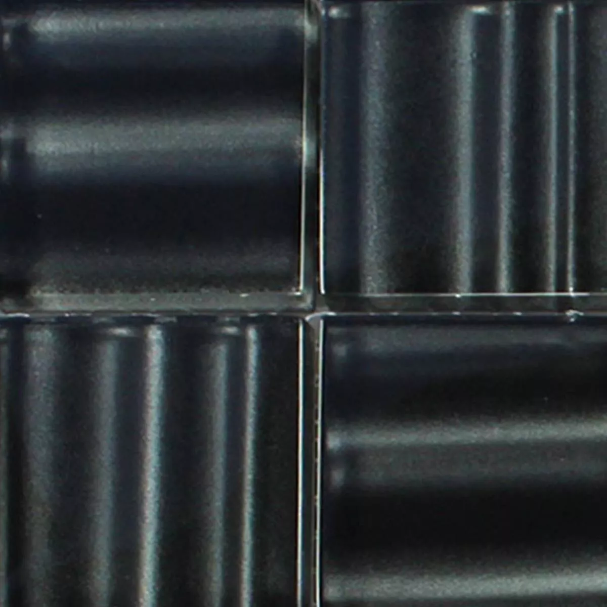 Muster von Glasmosaik Fliesen Columbia Schwarz Gestreift