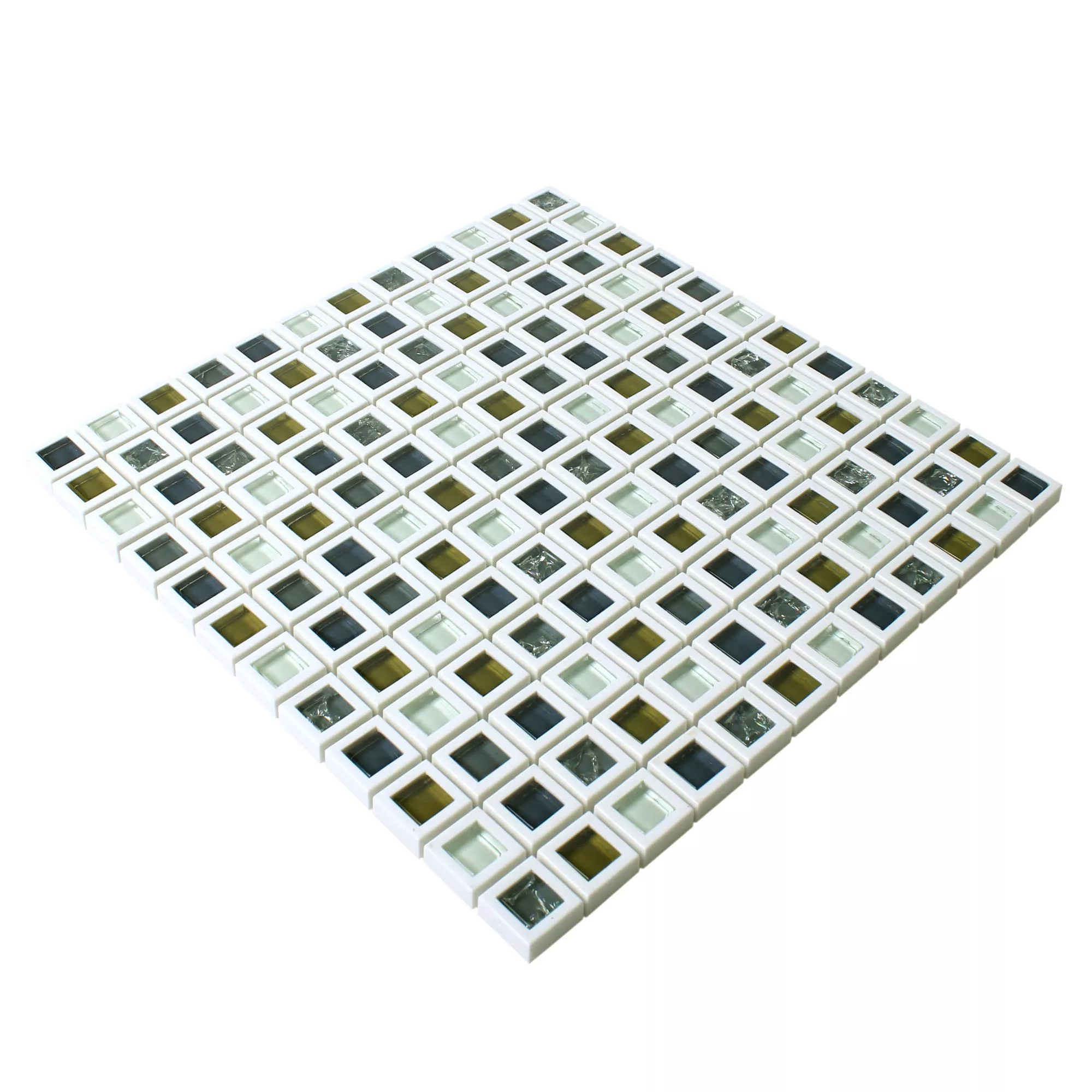 Muster von Glas Kunststoff Mosaik Anatolia Grün Weiss