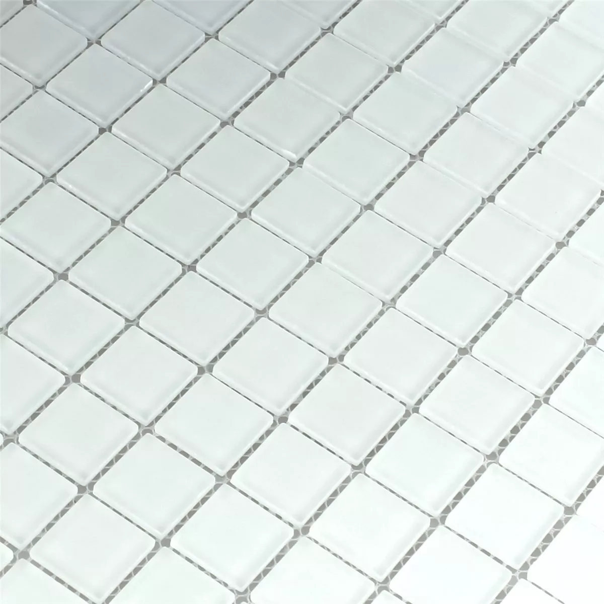 Muster von Mosaikfliesen Glas Weiss Matt Uni