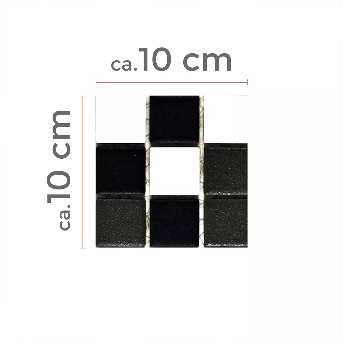 Muster von Keramik Mosaikfliesen Heinmot Schwarz Weiß R10 Q25