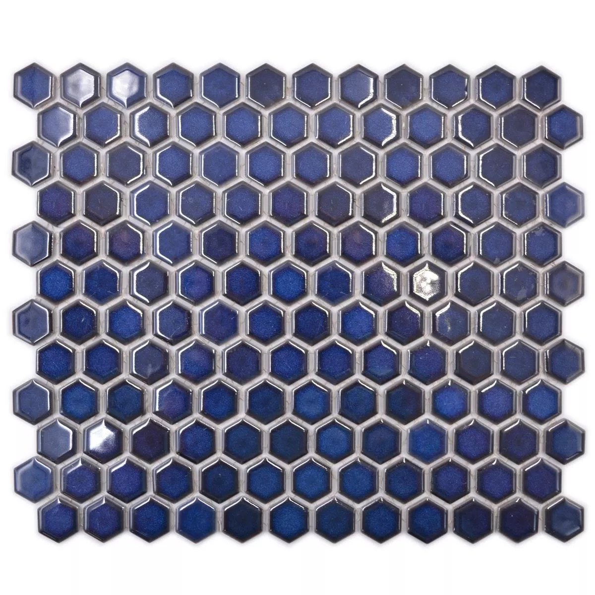 Keramikmosaik Salomon Hexagon Kobalt Blau H23