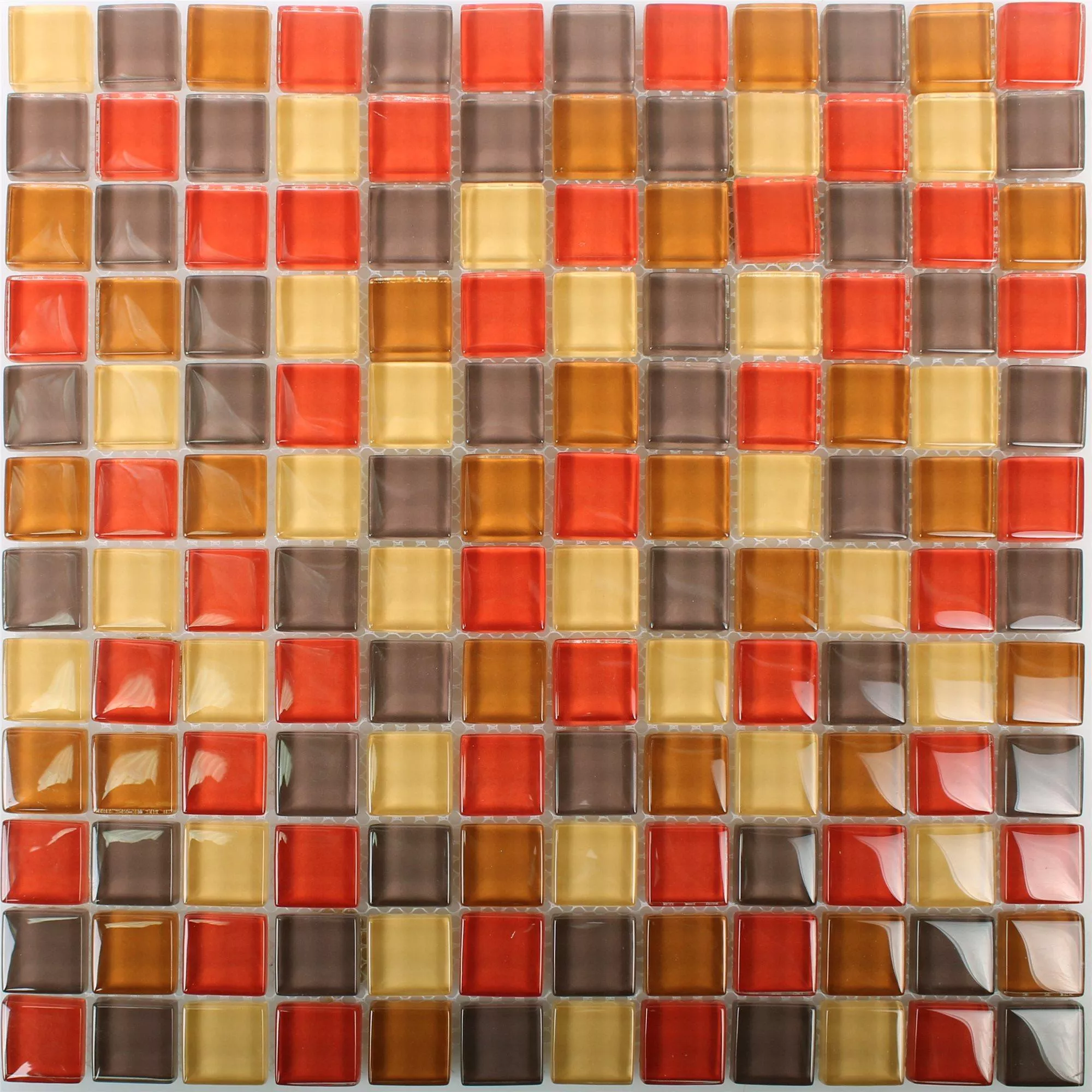 Muster von Glasmosaik Fliesen  Rot Mix