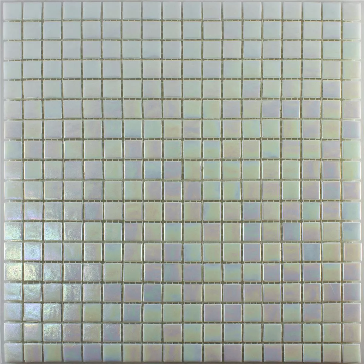 Glasmosaik Perlmutteffekt Ingolstadt Weiß Quadrat 15