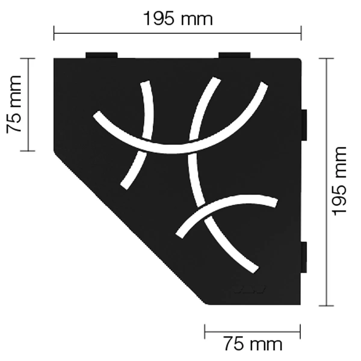 Wandablage Duschablage Schlüter 5eck 19,5x19,5cm Curve Graphite