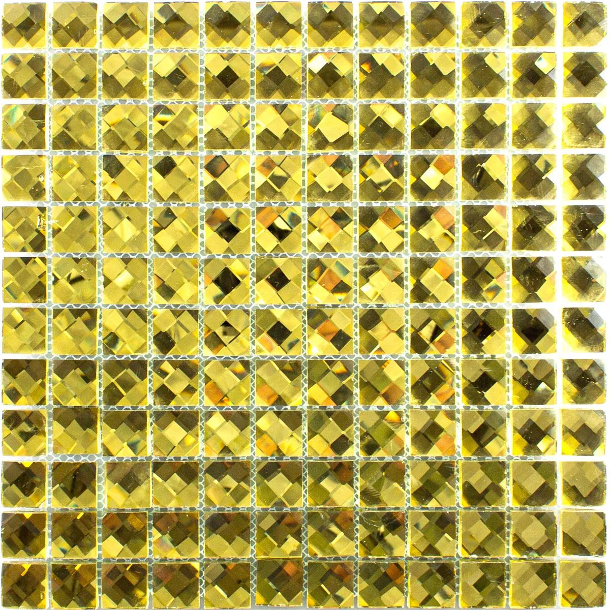 Glas Mosaikfliese Victoria Gold Quadrat 23
