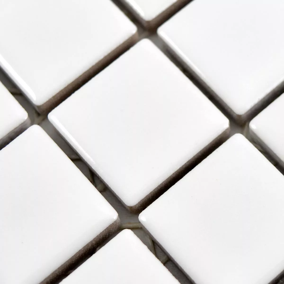 Muster von Keramik Mosaikfliesen Adrian Weiß Glänzend Quadrat 23