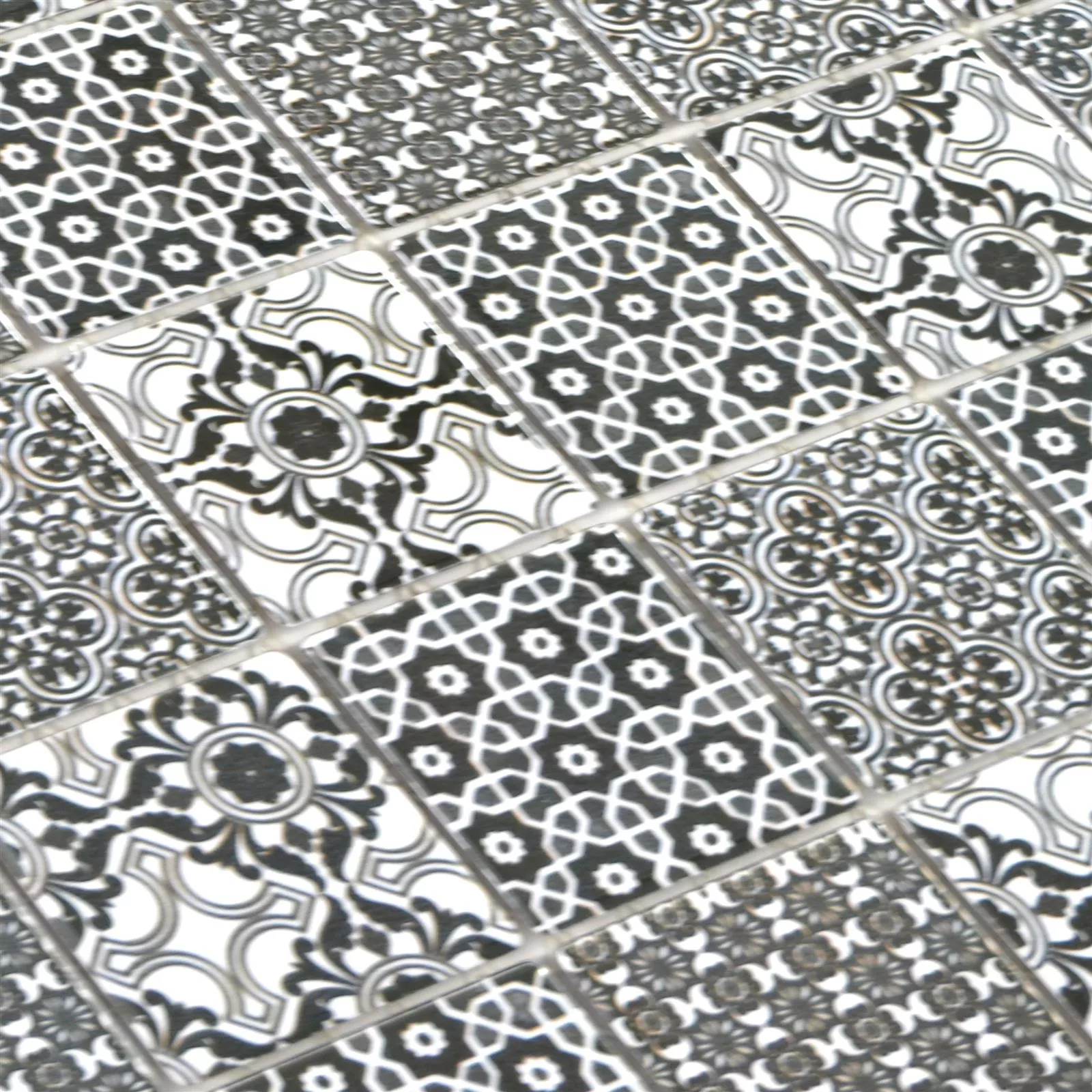 Keramik Mosaikfliesen Daymion Retrooptik Quadrat 47 Schwarz