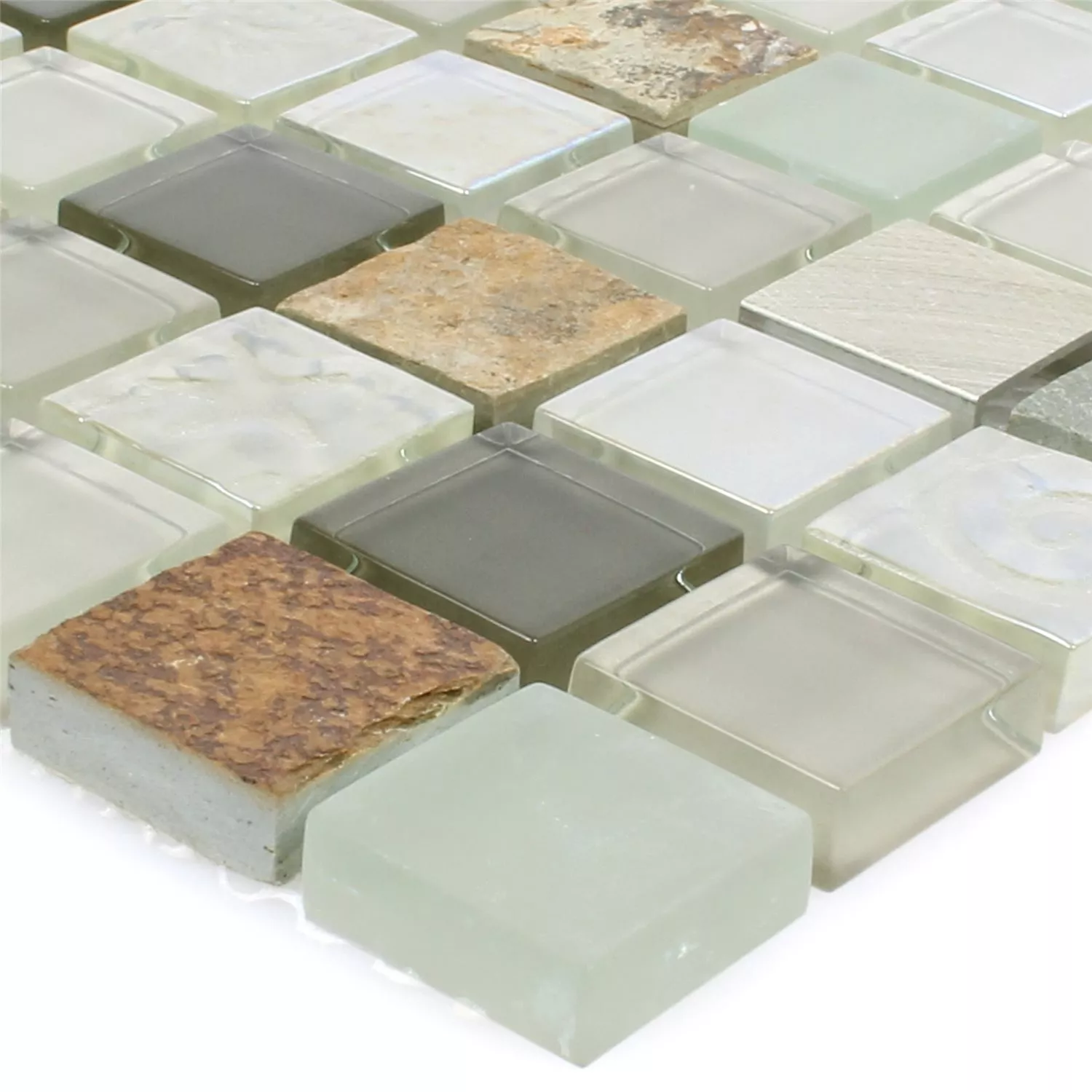 Muster von Mosaikfliesen Naturstein Glas Metall Mix Lockhart