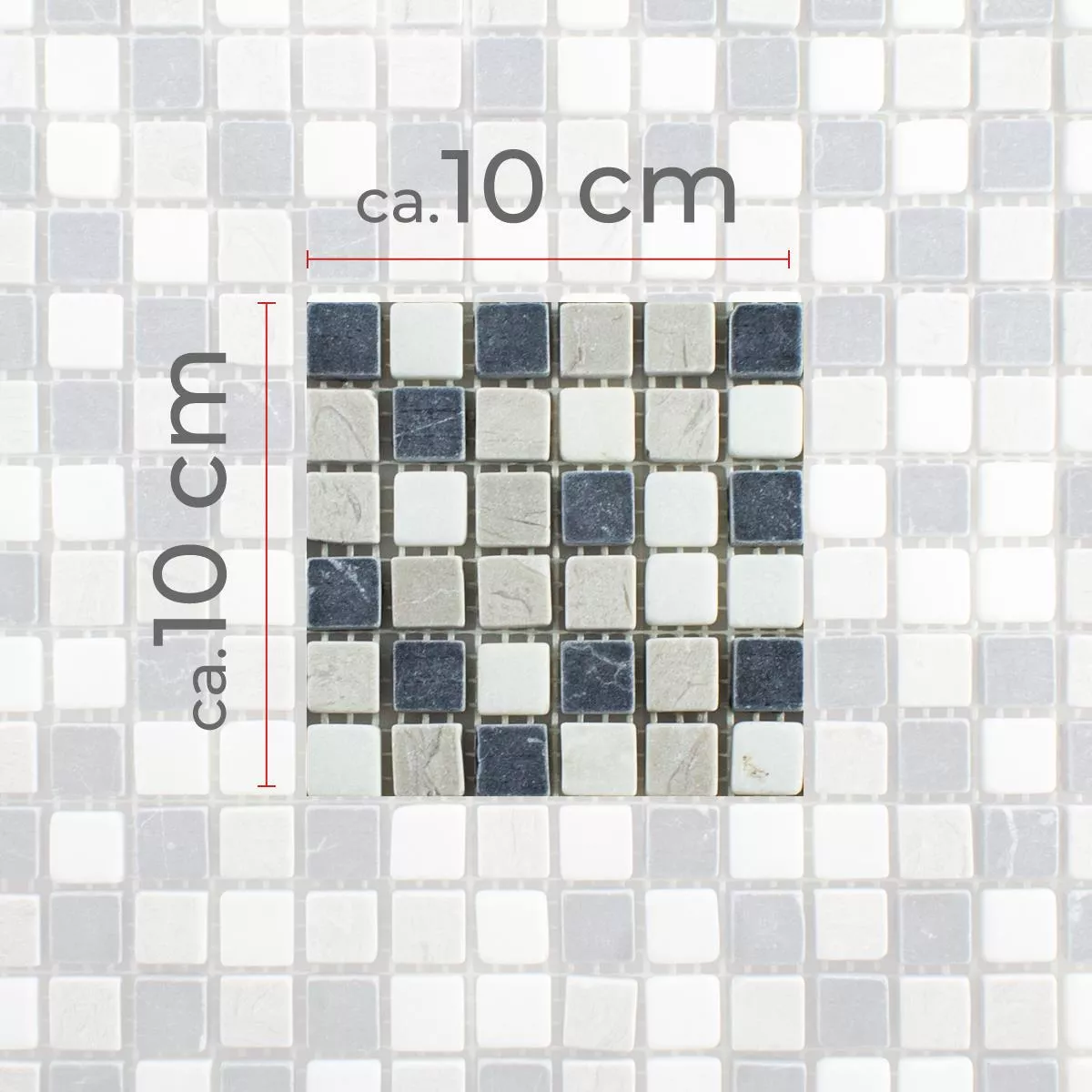 Muster von Marmor Mosaik Erdemol Beige Grau Schwarz