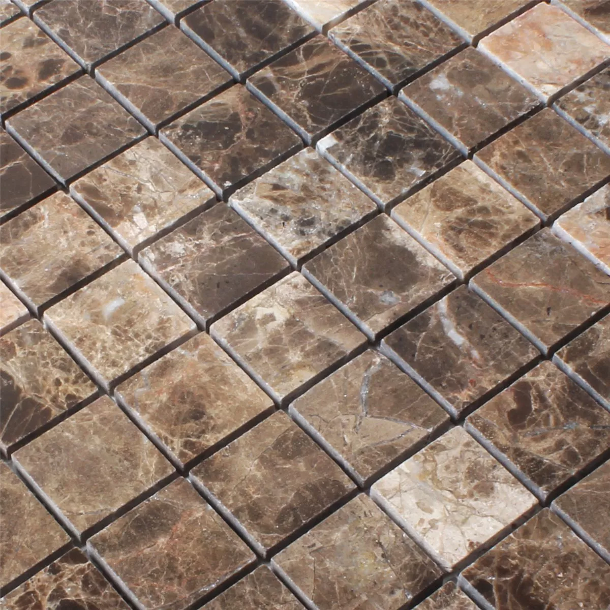 Mosaikfliesen Marmor Emprador Braun 32x32mm