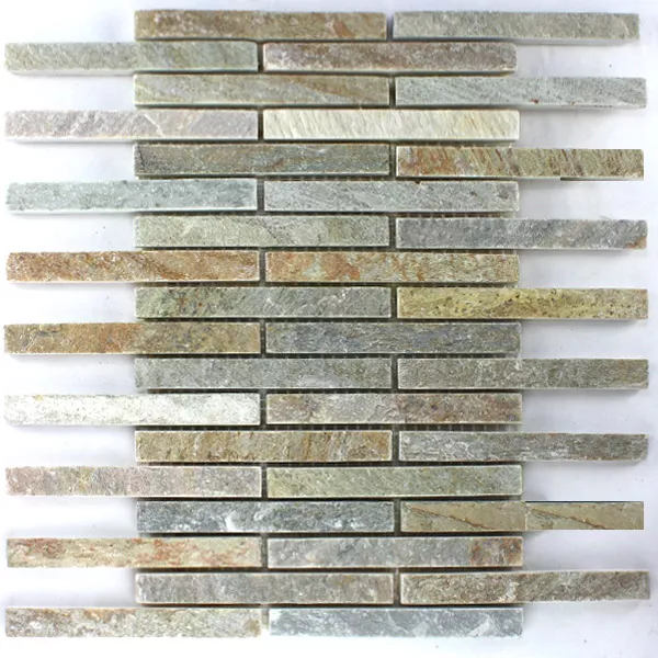 Mosaikfliesen Naturstein Quarzit Beige Mix Sticks