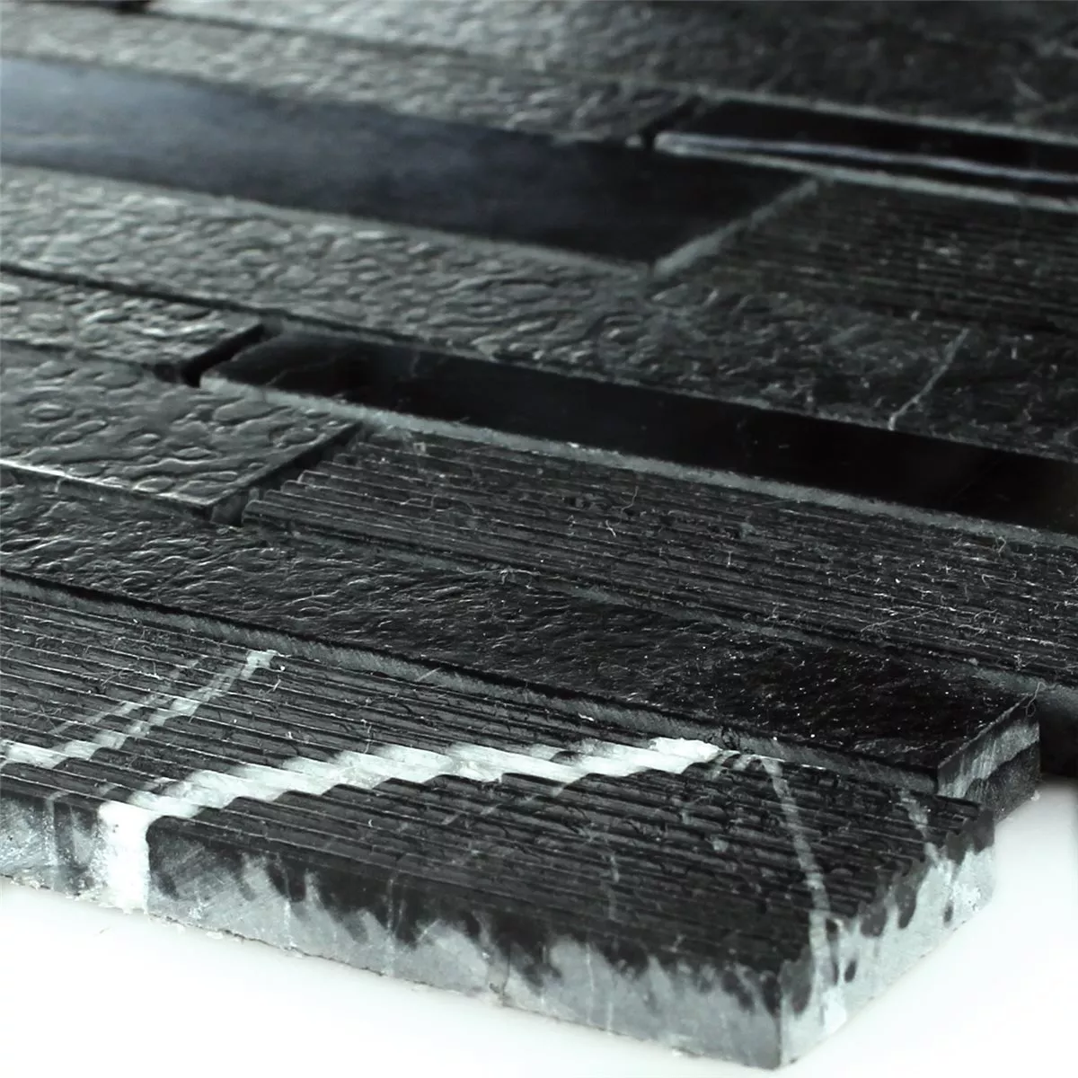Mosaikfliesen Marmor Brick Poliert Schwarz