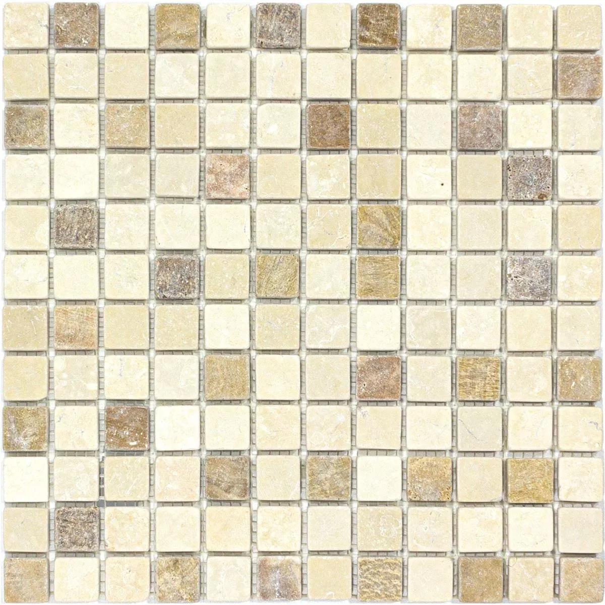 Marmor Naturstein Mosaik Fliesen Lorentes Hellbraun Mix