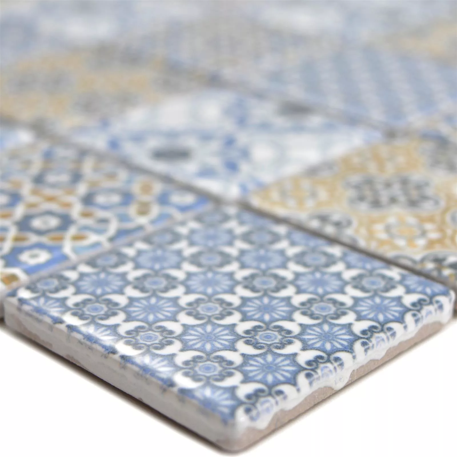Keramik Mosaikfliesen Daymion Retrooptik Quadrat 47 Blau Braun Keramik Mosaikfliesen Daymion Retrooptik Quadrat 47 Blau Braun