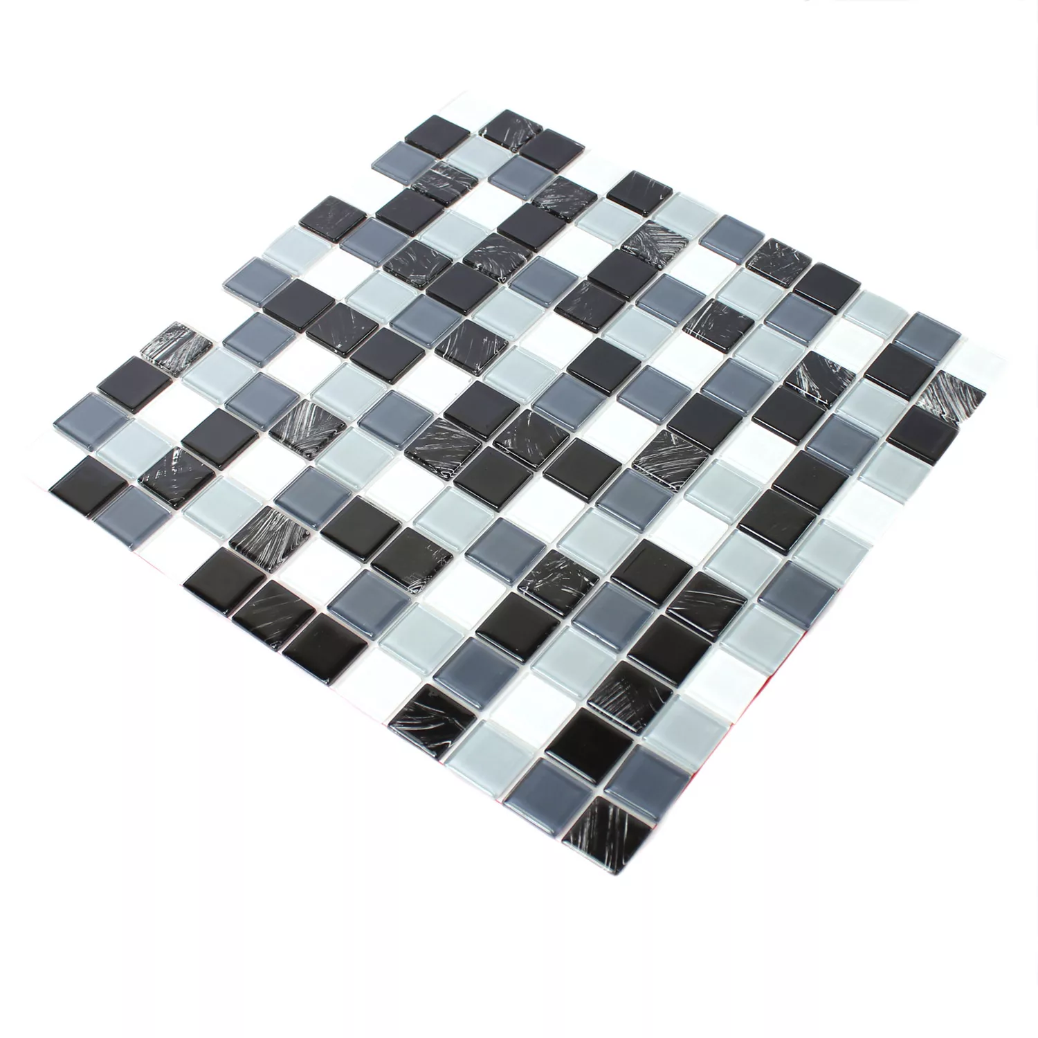 Muster von Selbstklebendes Glasmosaik Schwarz Grau