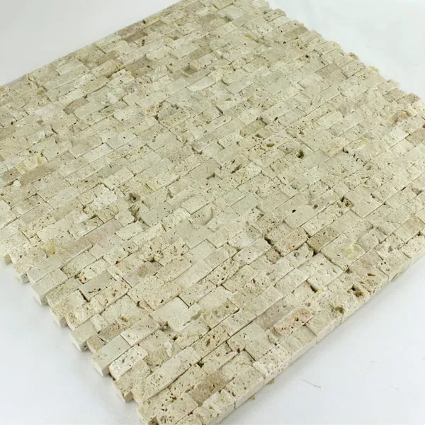 Mosaikfliesen Marmor Mauerverblender Brickstones Beige