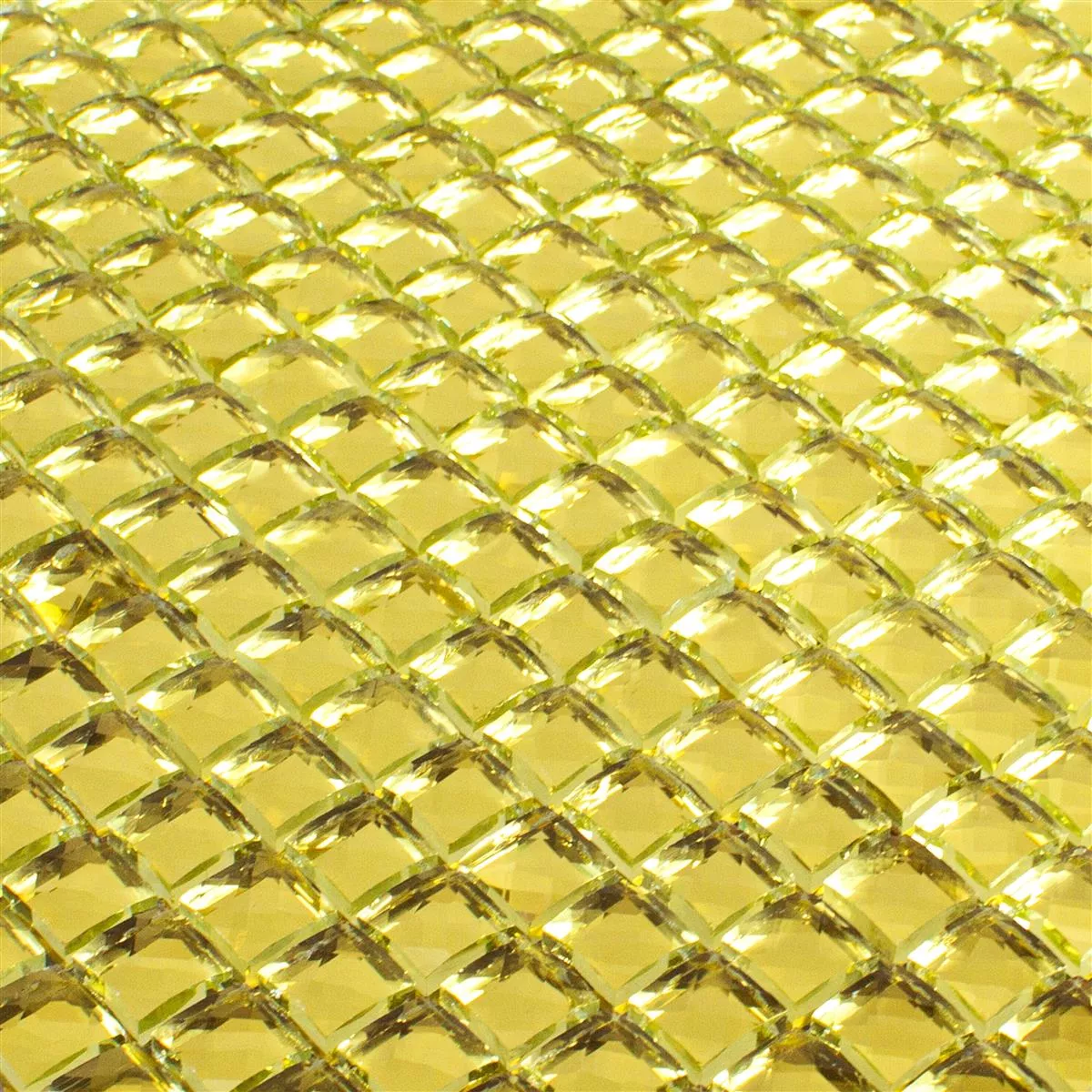 Glas Mosaikfliese Victoria Gold Quadrat 15