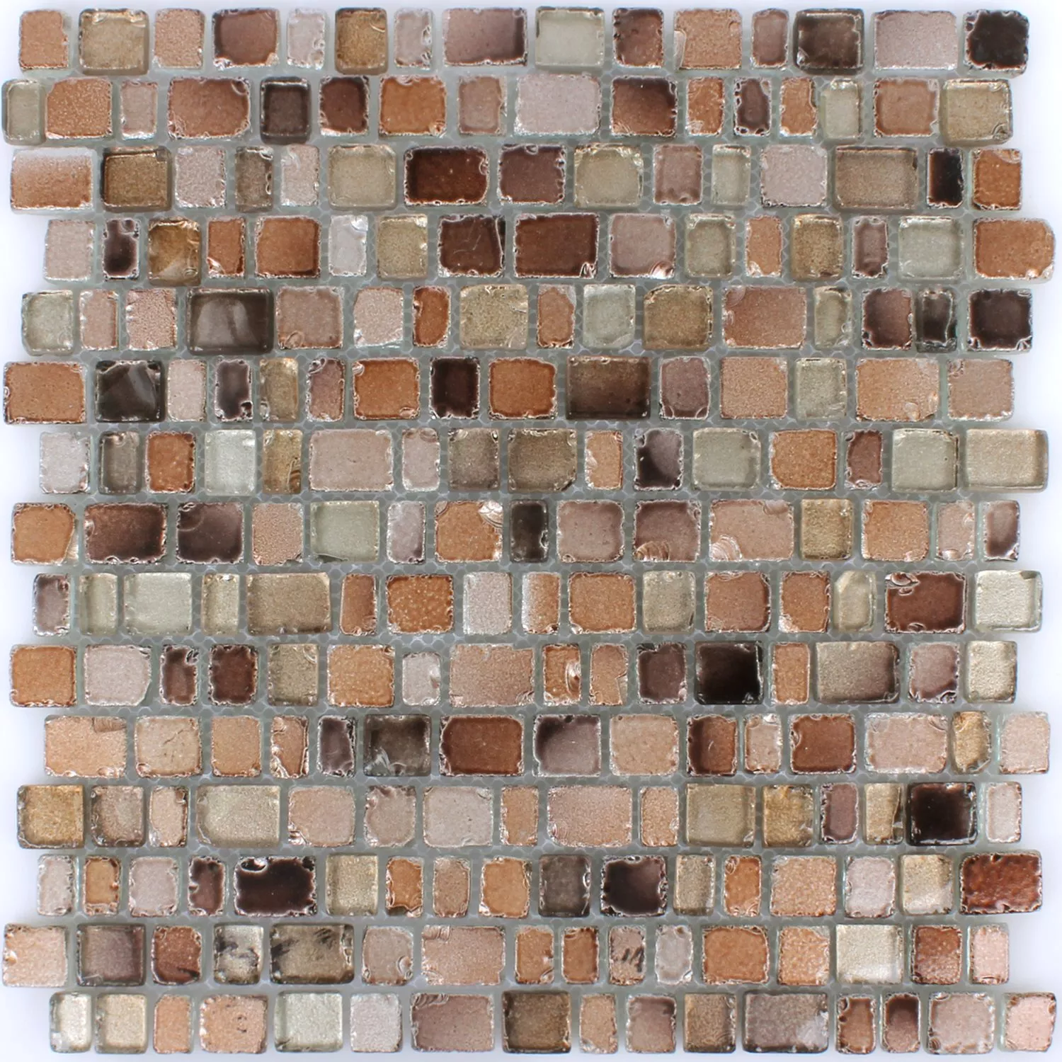 Muster von Mosaikfliesen Glas Roxy Braun Silber