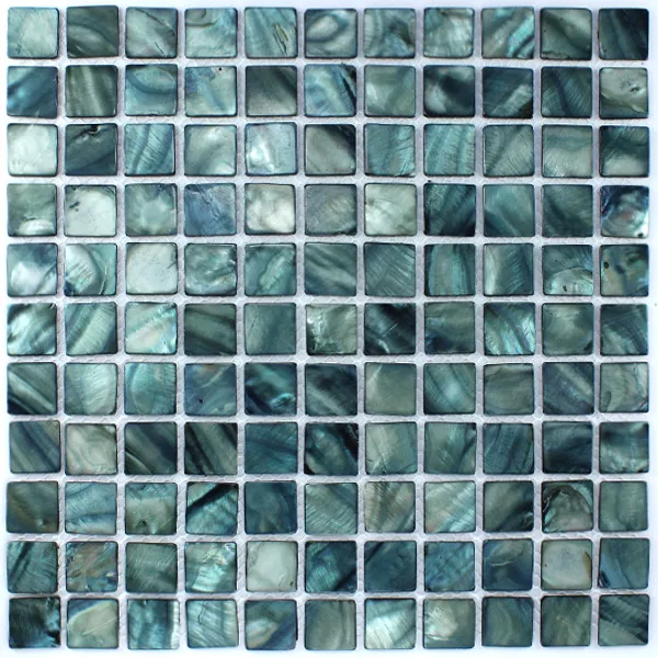 Muster von Mosaikfliesen Glas Perlmutt Effekt  Grün