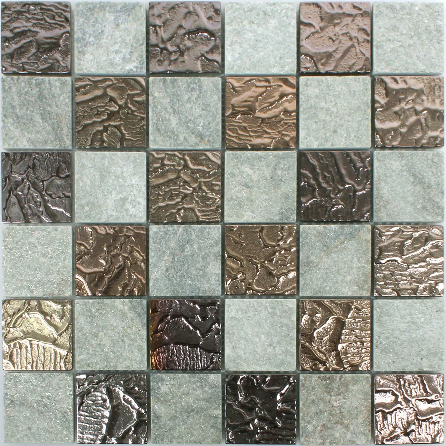 Mosaikfliesen Sheldrake Grau Kupfer