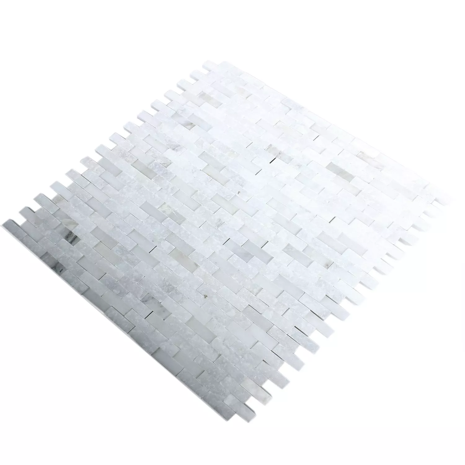 Muster von Mosaikfliesen Marmor Sirocco Weiss 3D