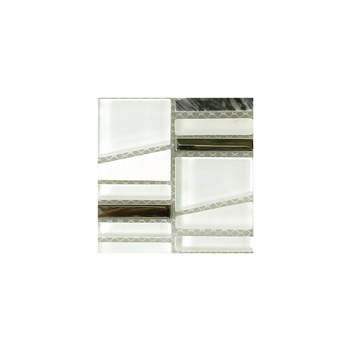 Muster von Mosaikfliesen Glas Resin Naturstein Weiss Effekt